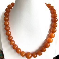 stunning butter scotch Amber resin beads handmade necklace 21”inches long