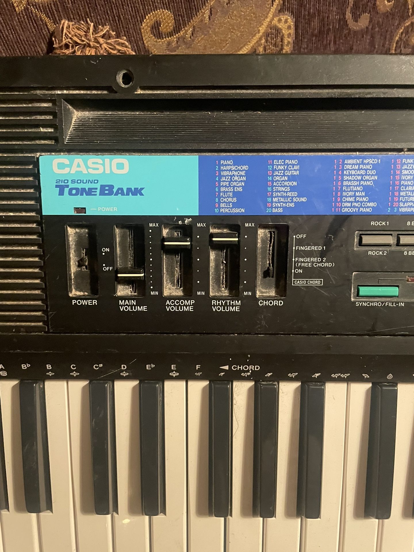 CASIO CT 615 TONE BANK 210 TONE BANK 61 KEY KEYBOARD