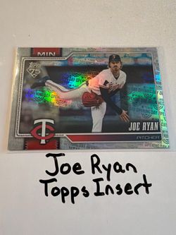 Joe Ryan Minnesota Twins Pitcher Topps Short Print Insert Card.