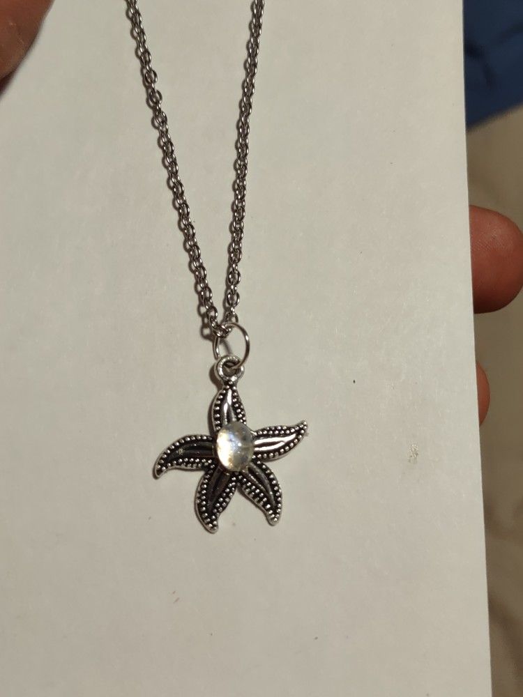 starfish moonstone necklace 