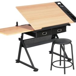Height Adjustable Art Desk – With Stool & Storage – $50 OBO