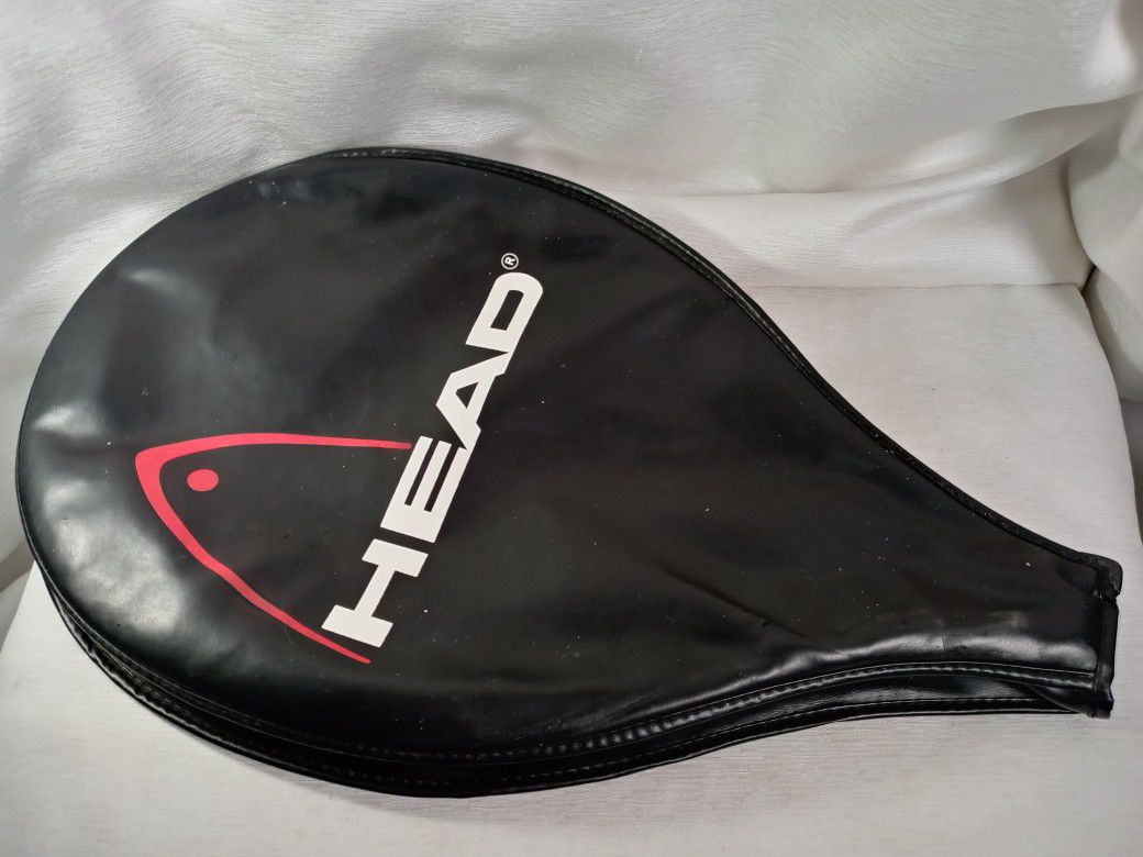 Vintage HEAD Tennis Racquet Cover Carry Case Black Red Zipper Sport Athletic