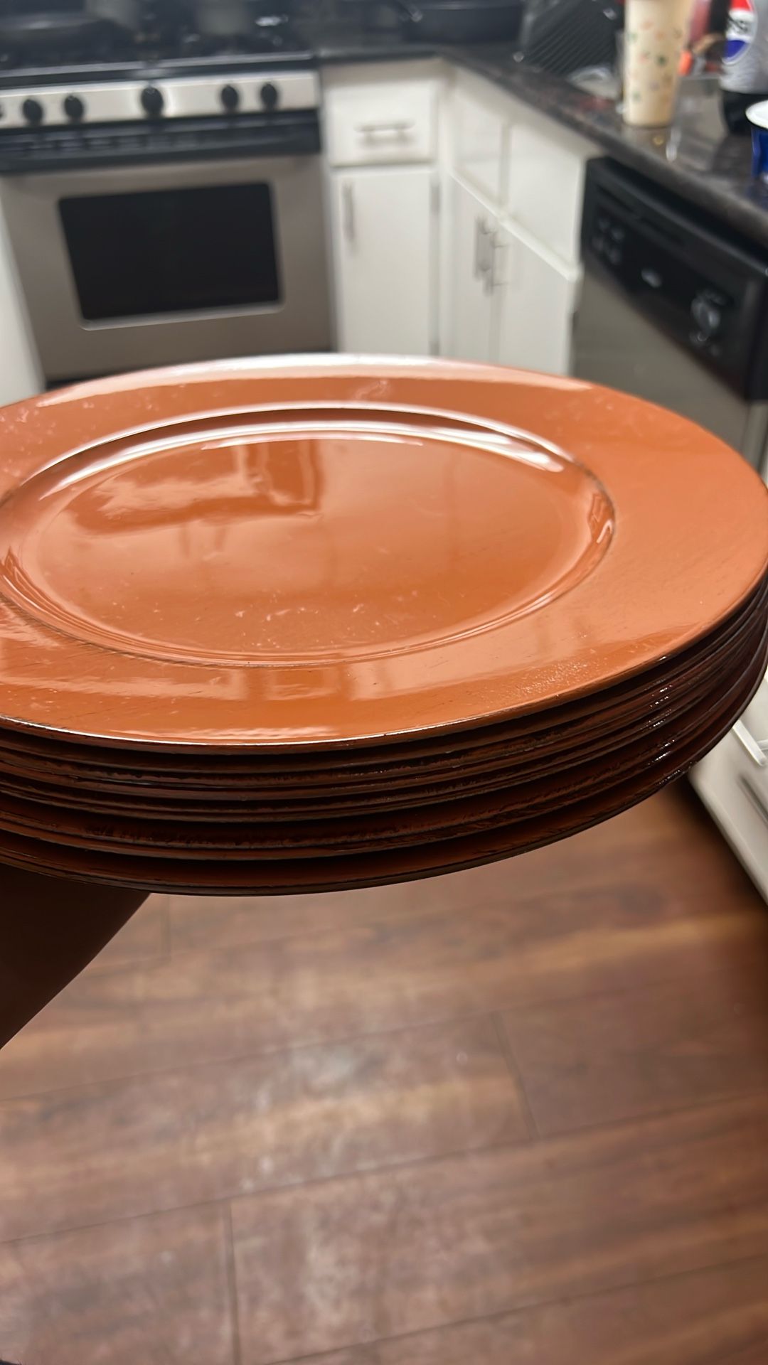 10 Orange Charger Plates/ Decorative Plates 