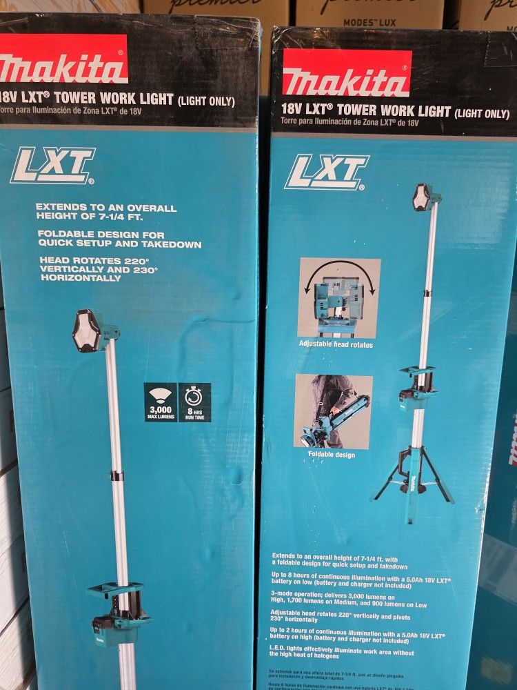 New Makita
18V LXT Lithium-Ion Cordless Tower Work Light (Light Only)