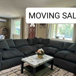 Dark Gray Cloud Couch Modular Sectional Sofa 