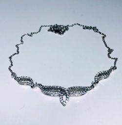 NWOT Lab Created White Sapphire Sterling Silver Necklace,