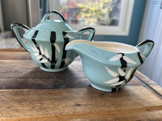 Vintage Cal pottery  cream and sugar