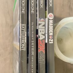 Xbox Games (4) Madden,NBA2K,Skyrim,StarWars