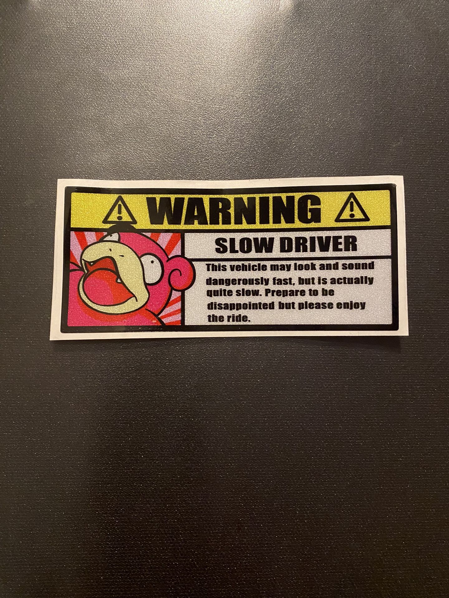 Warning Sticker Slowpoke Sticker Decal