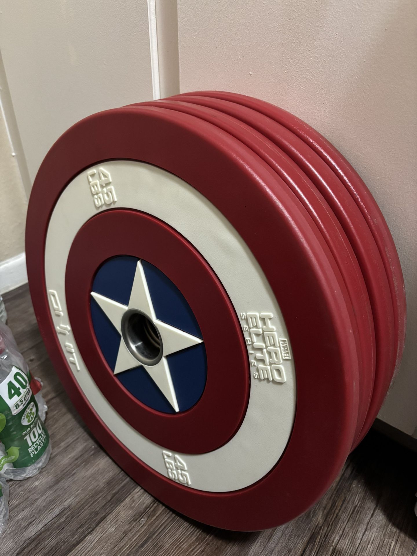 ONNIT Captain America Limited Edition 45 LB Pound Olympic Weight Plates : (4 ) Super Rare Avenger LIKE NEW Prices Listed At The Bottom 👇👇👇👇