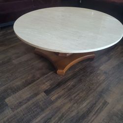 Round marble travertine coffee table 