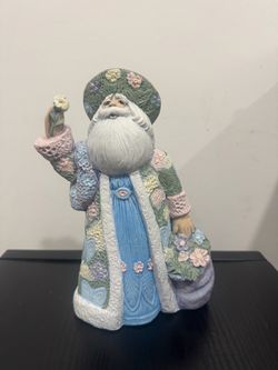 Floral Santa Claus Figurine