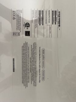 Brand New 14” MacBook Pro 16GB/512GB 2021 Model A2442 BNIB