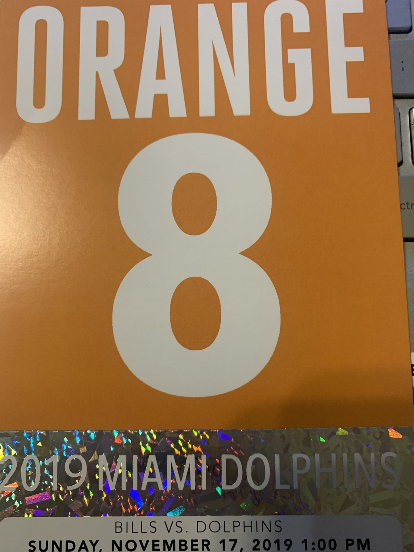 Orange parking pass for today