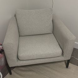 Grey reading chair