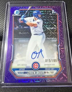 Topps 2026 Bowman Chrome 1st Owen Ayers Purple Mojo Auto /199 CPA-OA Cubs