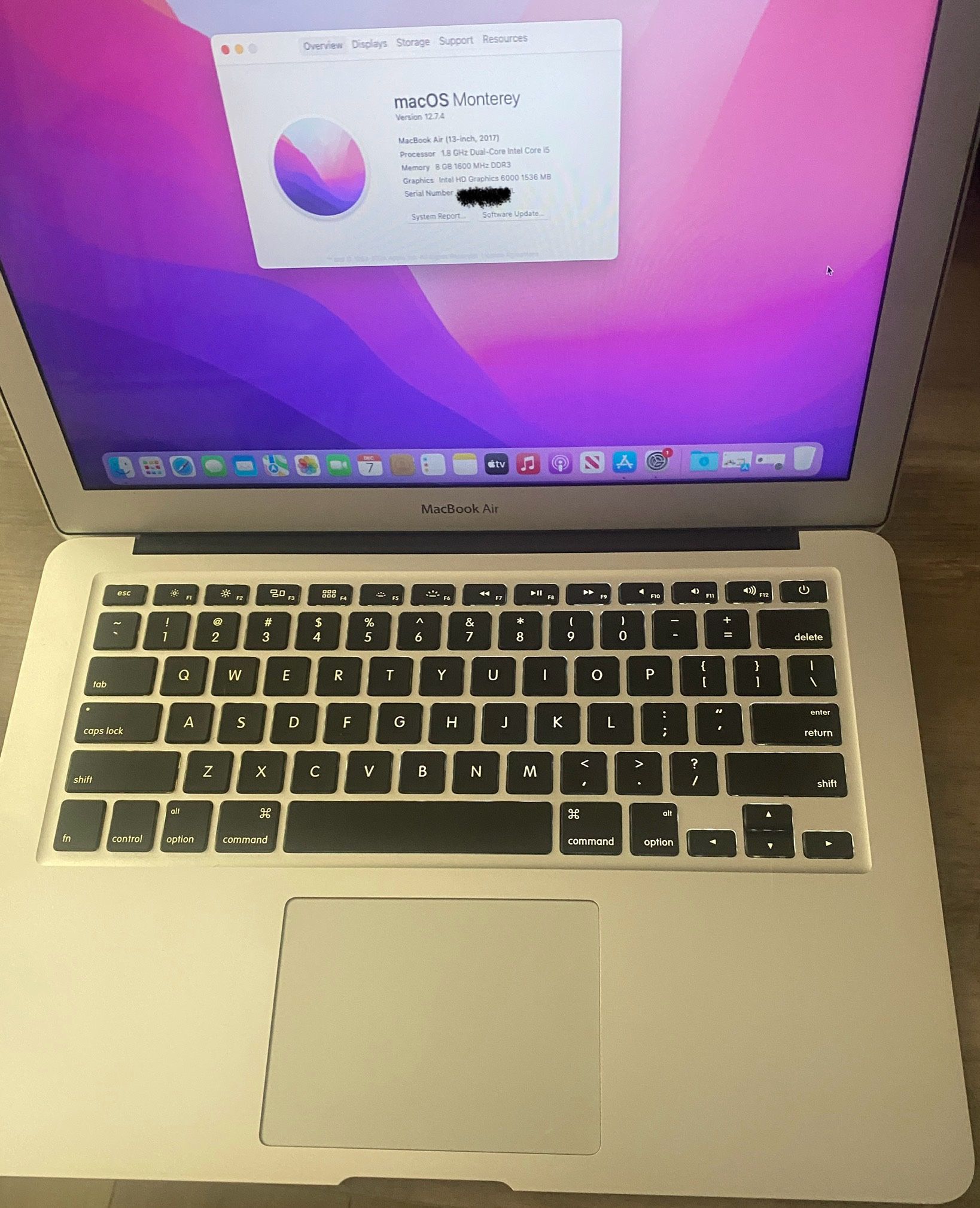 Apple MacBook Air 2017 250G SSD 8G Ram