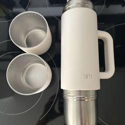 Thermos 2 Cups White Simple Modern Brand Open Box 
