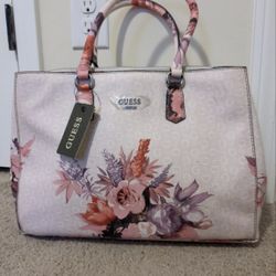 New With Tags Blush Floral Handbag Purse Tote Large Guess Valentine's Day Gift