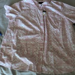 Noble Outfitters Women's 3X Short Sleeve Button Up Shirt 