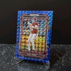 2023 Panini Prizm Draft Picks Mac Jones Blue Finite /89