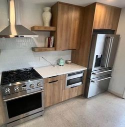 Walnut Oak Flat Panel Cabinets On Sale