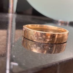 12k FMCO Gold Filled Etched Antique Bangle Bracelet 