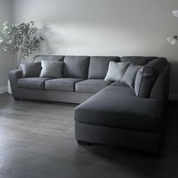 Dark Gray McDade 90”x114” 2pc Modern Sectional Sofa by Living Spaces