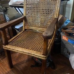 Wooden Rattan Chair From  Mexico