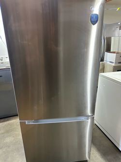 Stainless Steel 30”w x 66”t bottom freezer refrigerator Midea