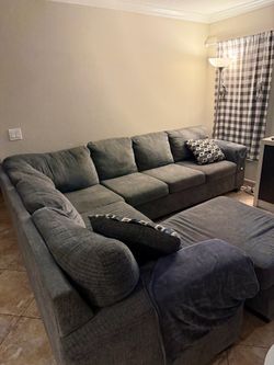 Grey sectional couch
