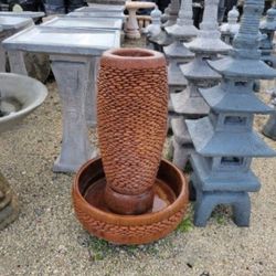 Concrete Pebble Bowl Fountain / Cement Backyard Garden Outdoor Fountains