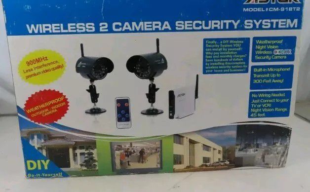 Set Of 2 Astak Wireless 2 Camera  Security System
