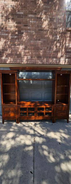 Wood entertainment center