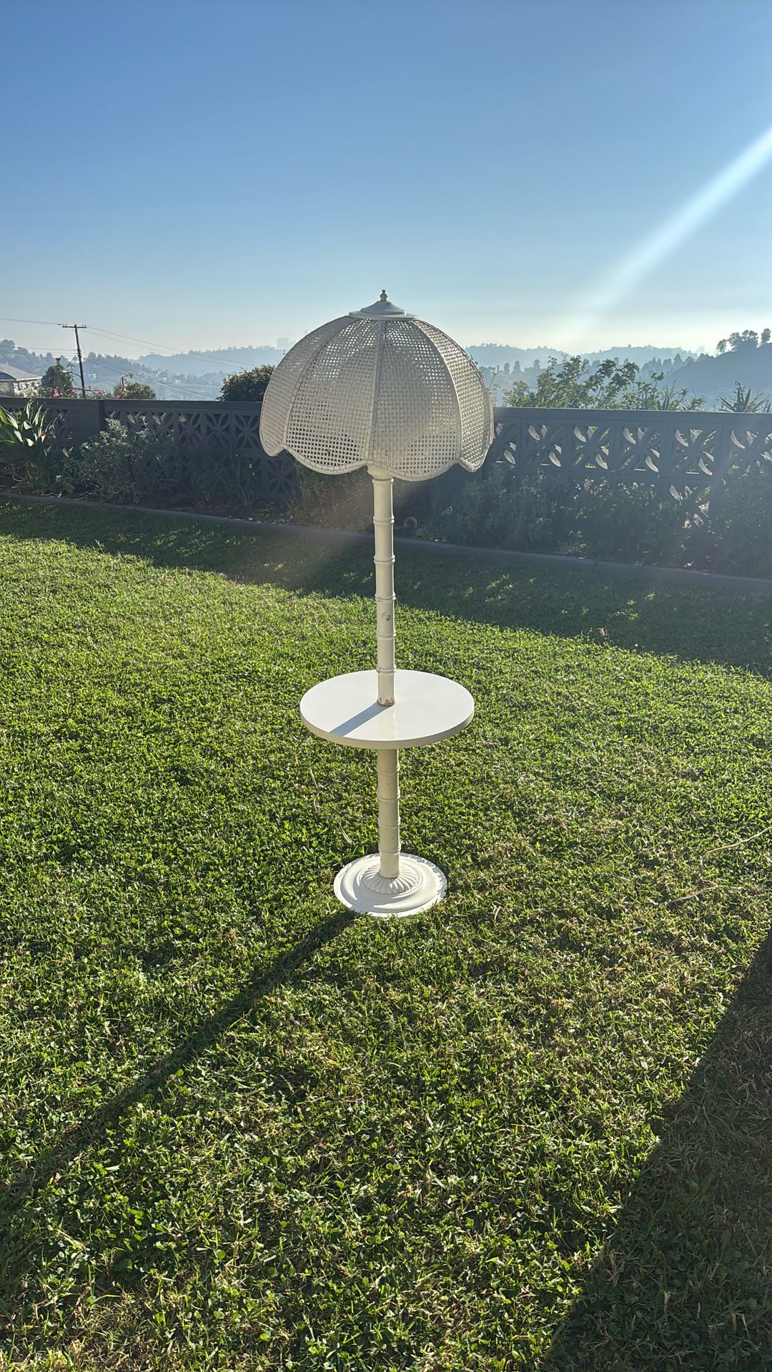 1960’s Vintage Scalloped Lamp W Table