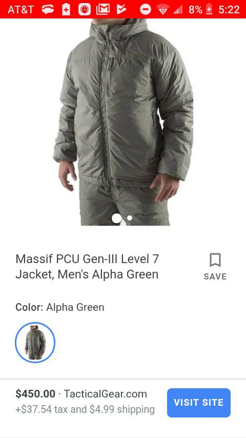 Military issued new never used masiff parka