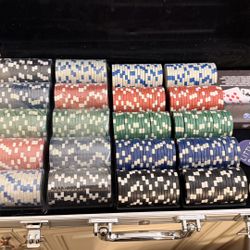 Poker Chip Set with Aluminum Case – Like New
