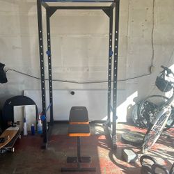 weight rack with bench