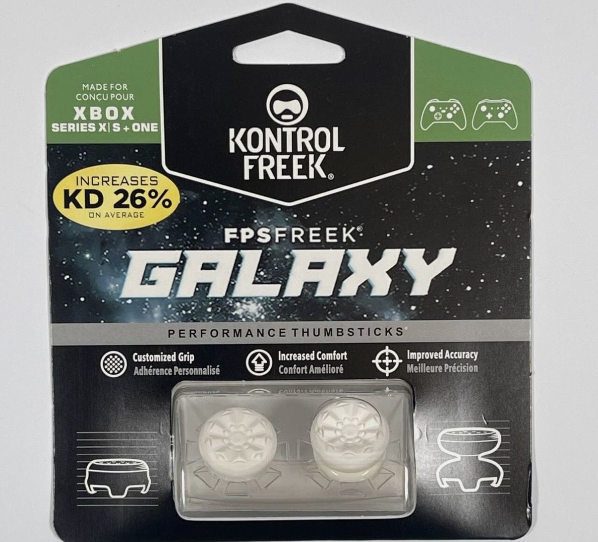 KontrolFreek 2807-XB1 W/W FPS Freek Galaxy Performance Thumbsticks - White for Xbox