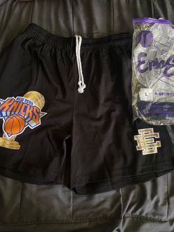 New York Knicks Black Eric Emanuel Shorts Size Large