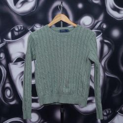 Womens Polo Ralph Lauren Cable Knit Crewneck Sweater Size Medium