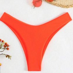 SHEIN orange bikini bottom NEVER WORN SIZE MEDIUM