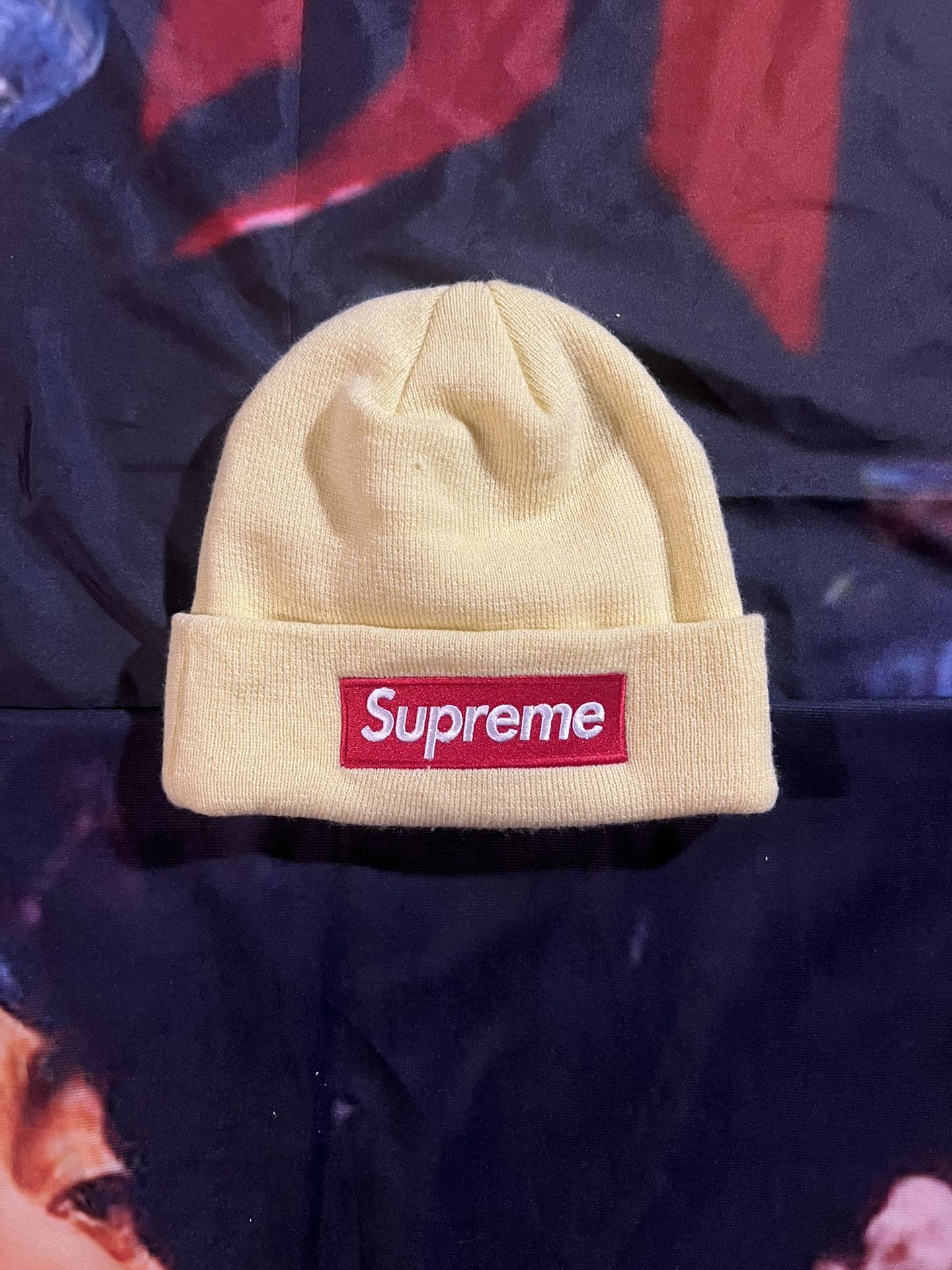 Supreme Box Logo Beanie Yellow