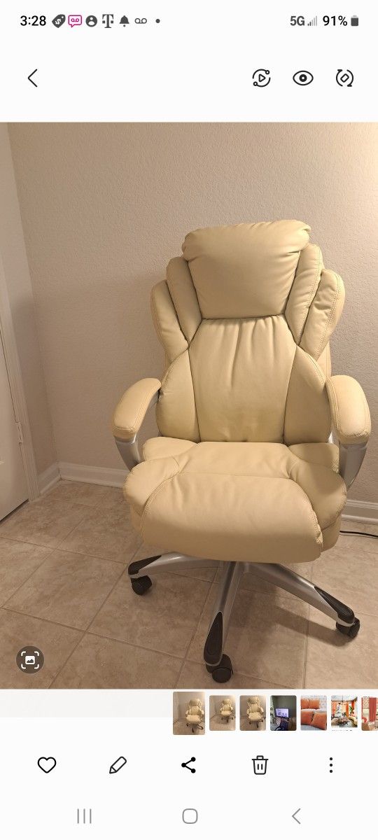 Beautiful Beige Office Chair (Like New)