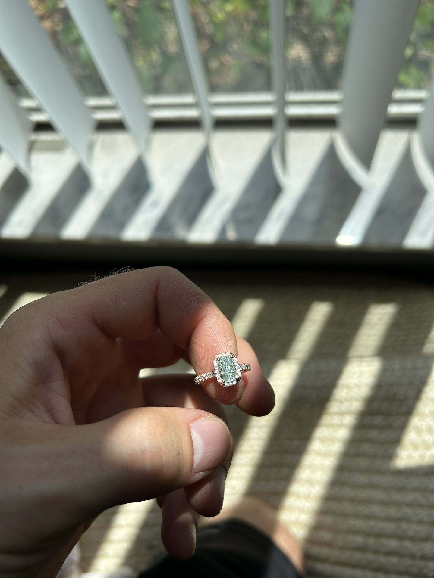 Diamond Engagement Ring Size 6 Green Diamond