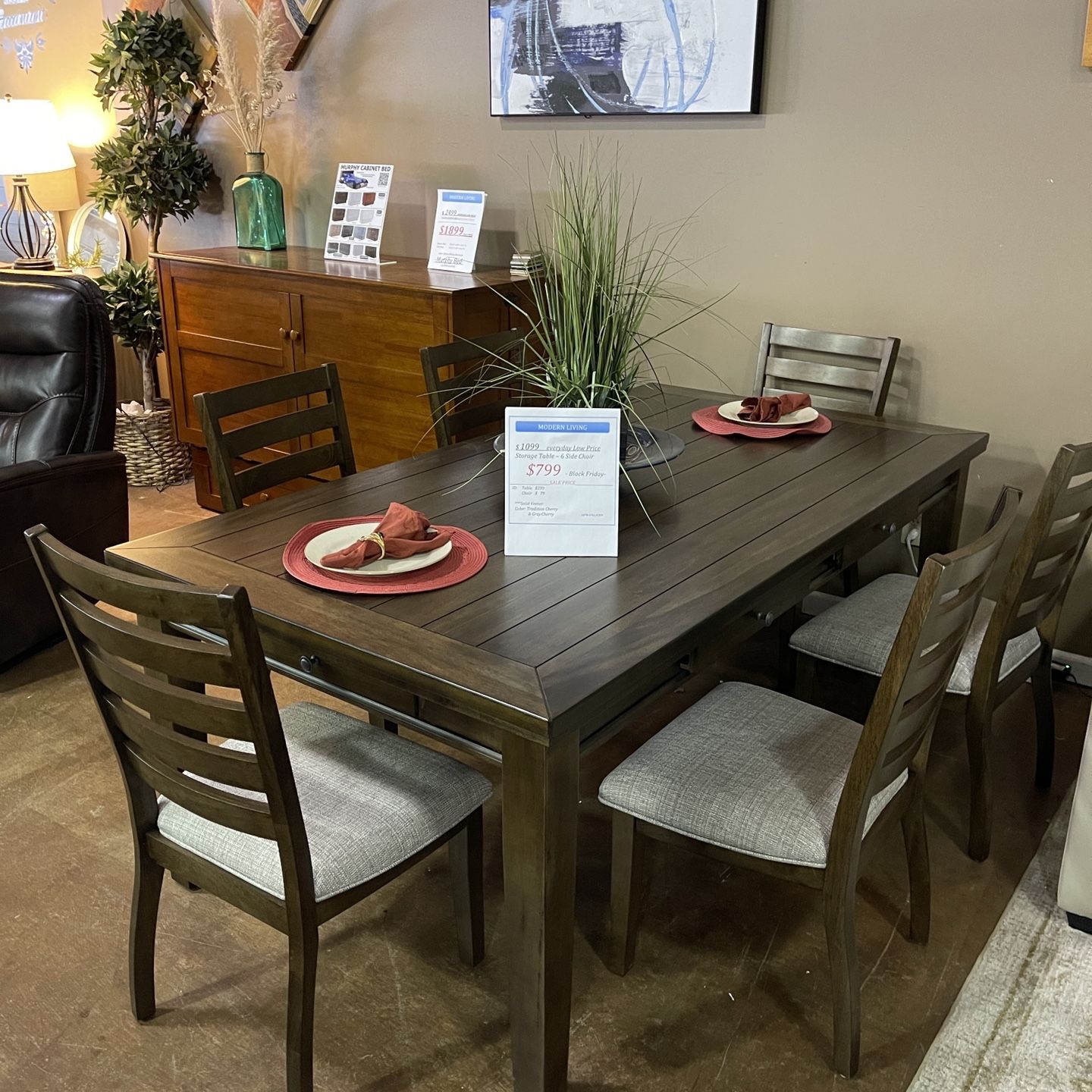 Dining Set Table With 6 Chairs 