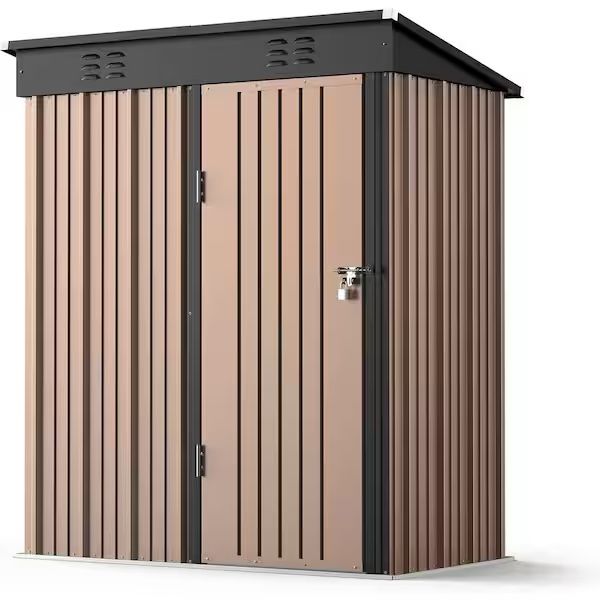 5 ft. W x 3 ft. D Outdoor Storage Metal Shed with Double Lockable Doors