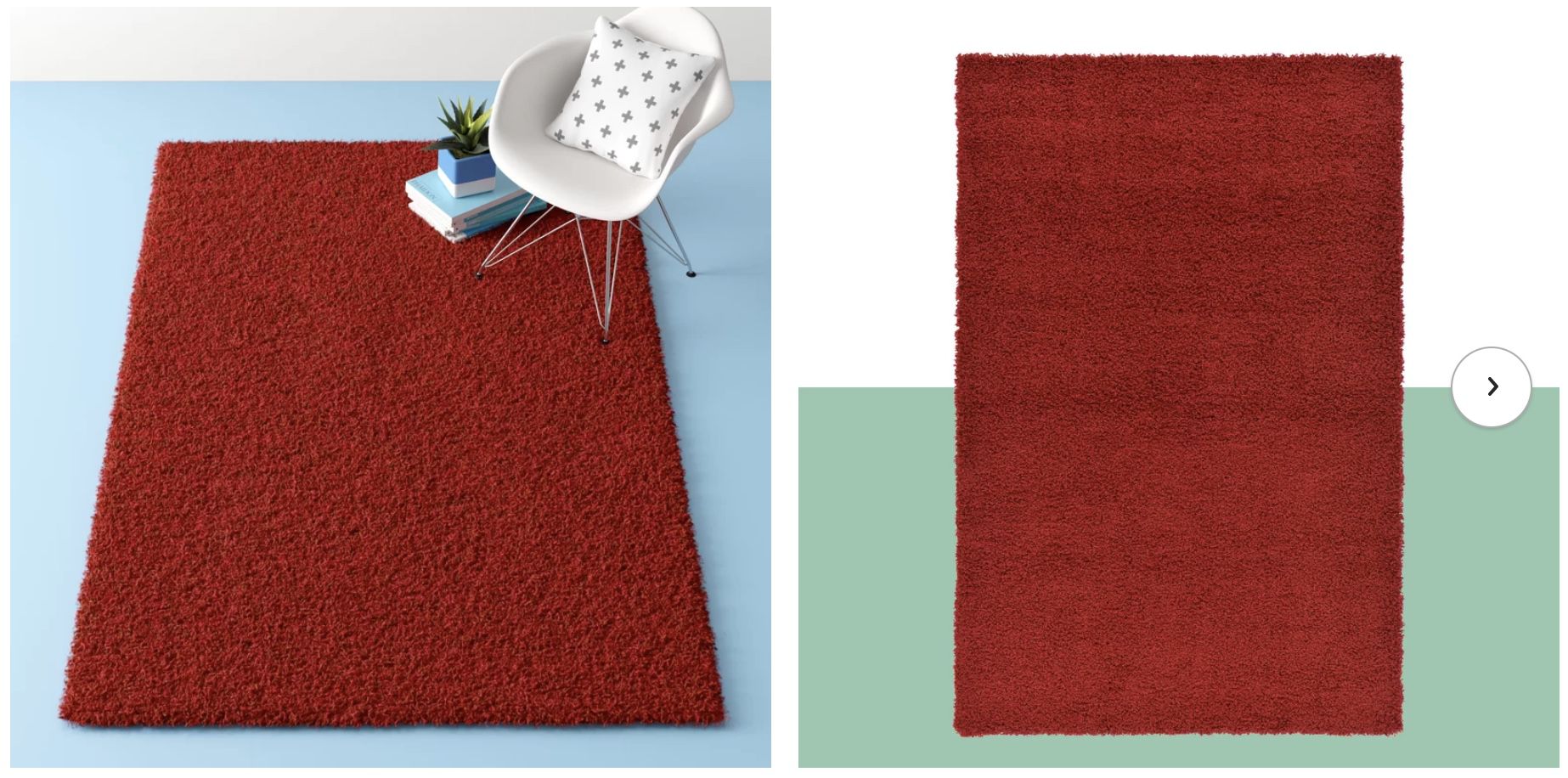 5’X8’ red shaggy rug