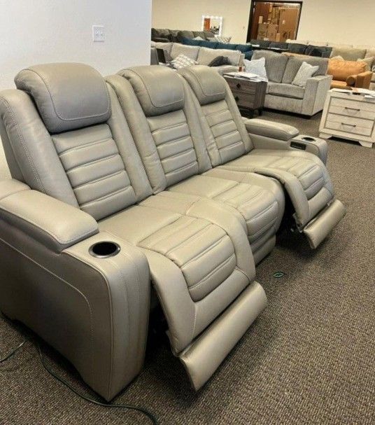 Backtrack Gray Power Reclining Sofa