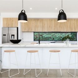 MODERN Mainstays Modern Barstool, 28", Set of 8, White